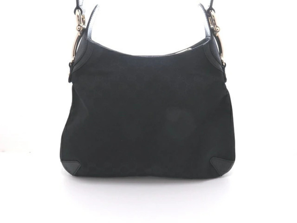 Gucci Shoulder Bag GG Canvas Leather Horsebit